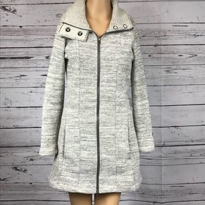 Long, zip up winter sweater jacket, coat. KUHL. Durable, classy and warm!